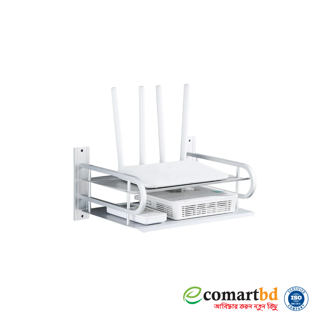 Wall-Mounted Metal Router Stand (White)